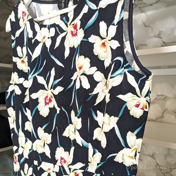 Black Shift Dress with Tropical Print – Women's Resort Wear - Size 6 - Picture 3 of 15